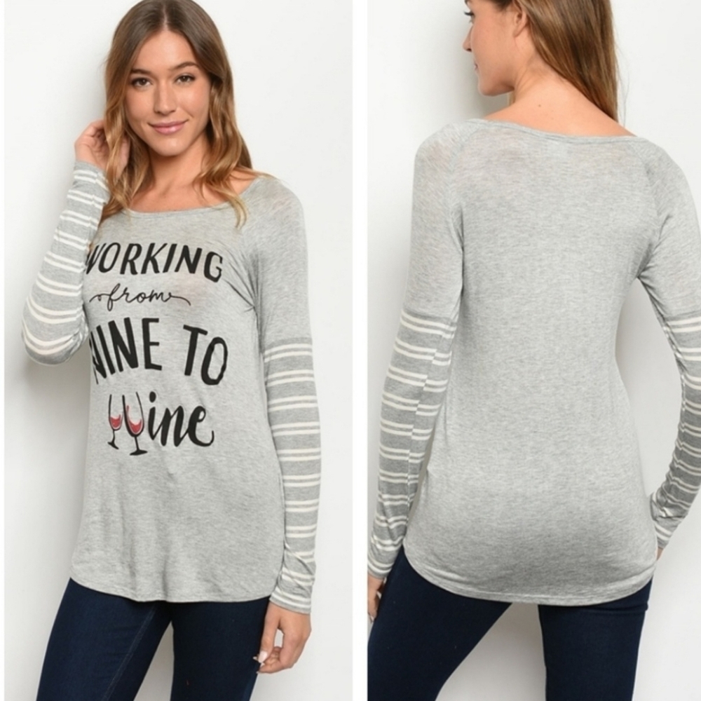 Working Nine to Wine Jersey Shirt